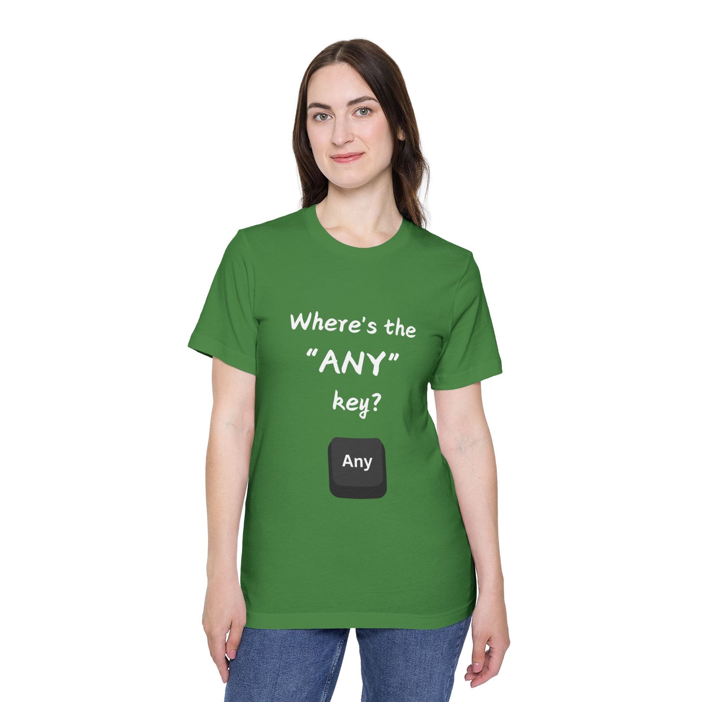 Any Key Confusion Tech Support Humor T Shirt | IT Helpdesk Meme Tees | Usha Creations