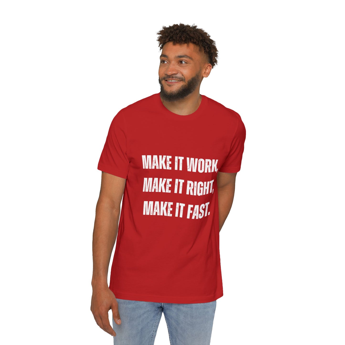 Make It Work, Make It Right, Make It Fast | Inspirational Developer T-Shirt | Programmer Quote Tee | Usha Creations