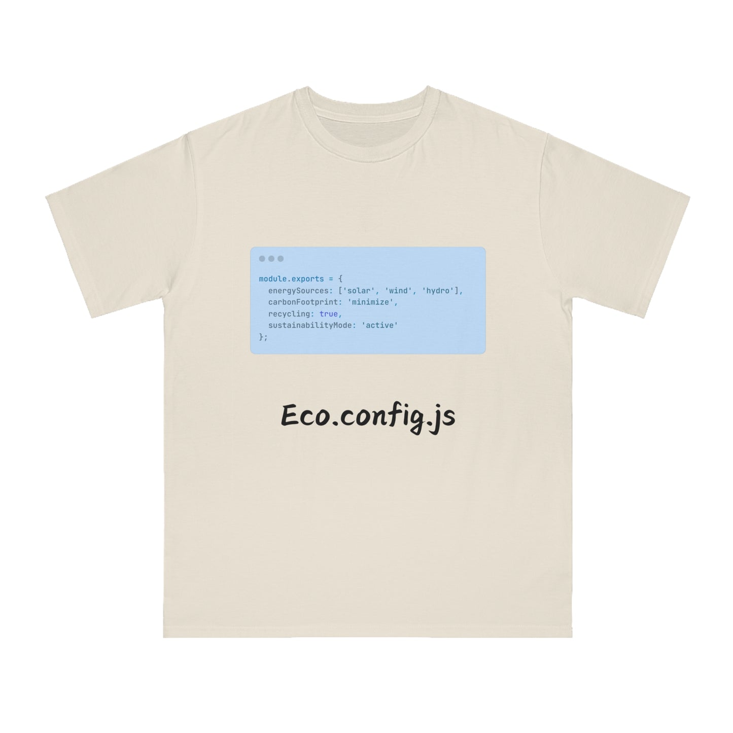 Eco.config.js Green Code Tee | Developer Earth Settings | Usha Creations