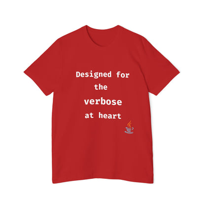 Java: Designed for the Verbose at Heart | Java Programming T-Shirt | Funny Developer Shirt | Usha Creations