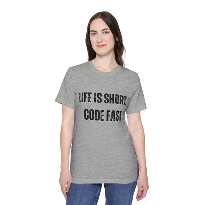 Life is Short, Code Fast T-Shirt - Motivational Programmer Tee