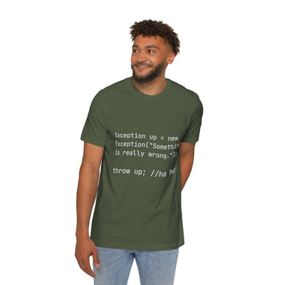 Throw Up Exception T-Shirt | Java Programming Pun | Error Handling Humor | Usha Creations