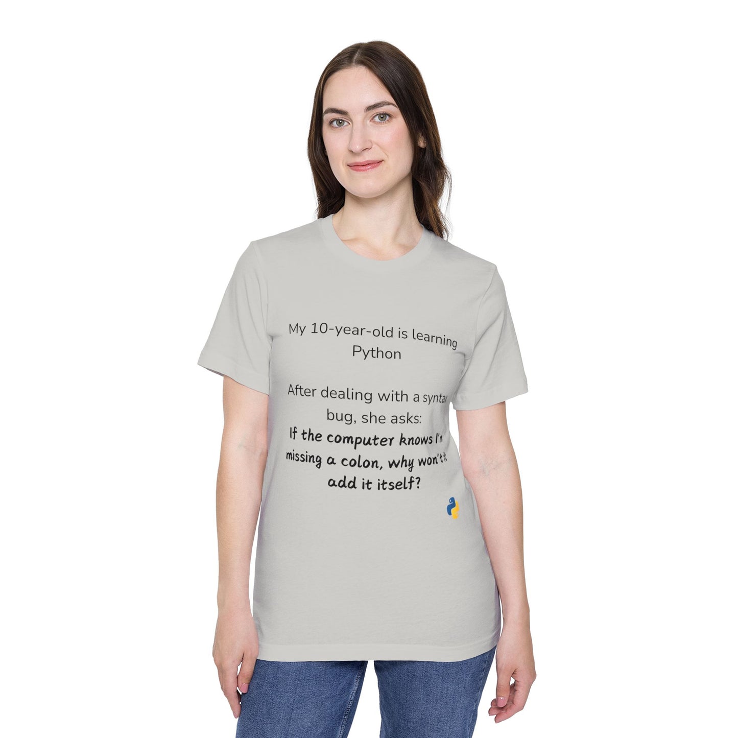 Python Colon Syntax Learning Humor T Shirt | Coding Education Meme Tees | Usha Creations