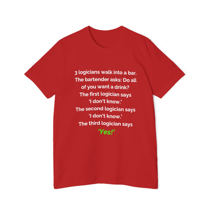 3 Logicians Walk into a Bar | Funny Logic Puzzle T-Shirt for Developers | Usha Creations