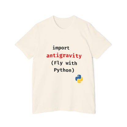 import antigravity (Fly with Python) | Funny Python Developer T-Shirt | Usha Creations