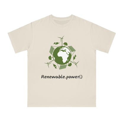 Renewable.power() Green Tech Tee | Eco Energy Coder Shirt | Usha Creations