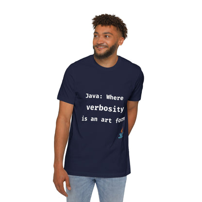 Java: Where Verbosity Is an Art Form | Java Developer T-Shirt | Funny Programmer Shirt | Usha Creations