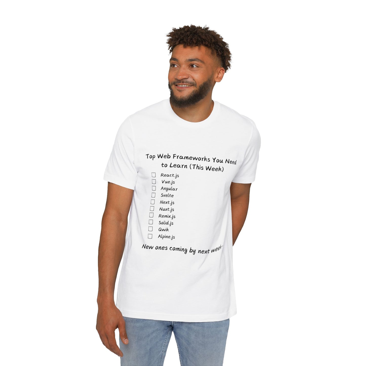 Endless Web Frameworks Developer Humor T Shirt | Frontend Meme Tees | Usha Creations