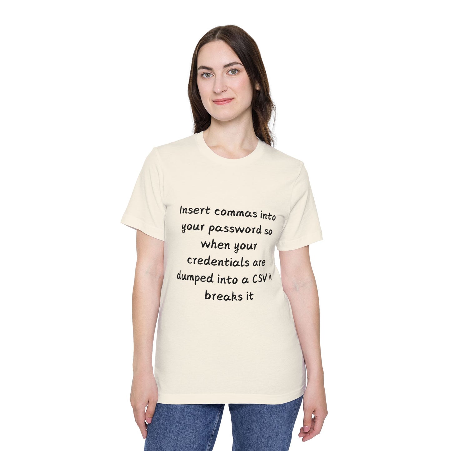 CSV Password Security Humor Tech T Shirt | Hacker Meme Tees | Usha Creations