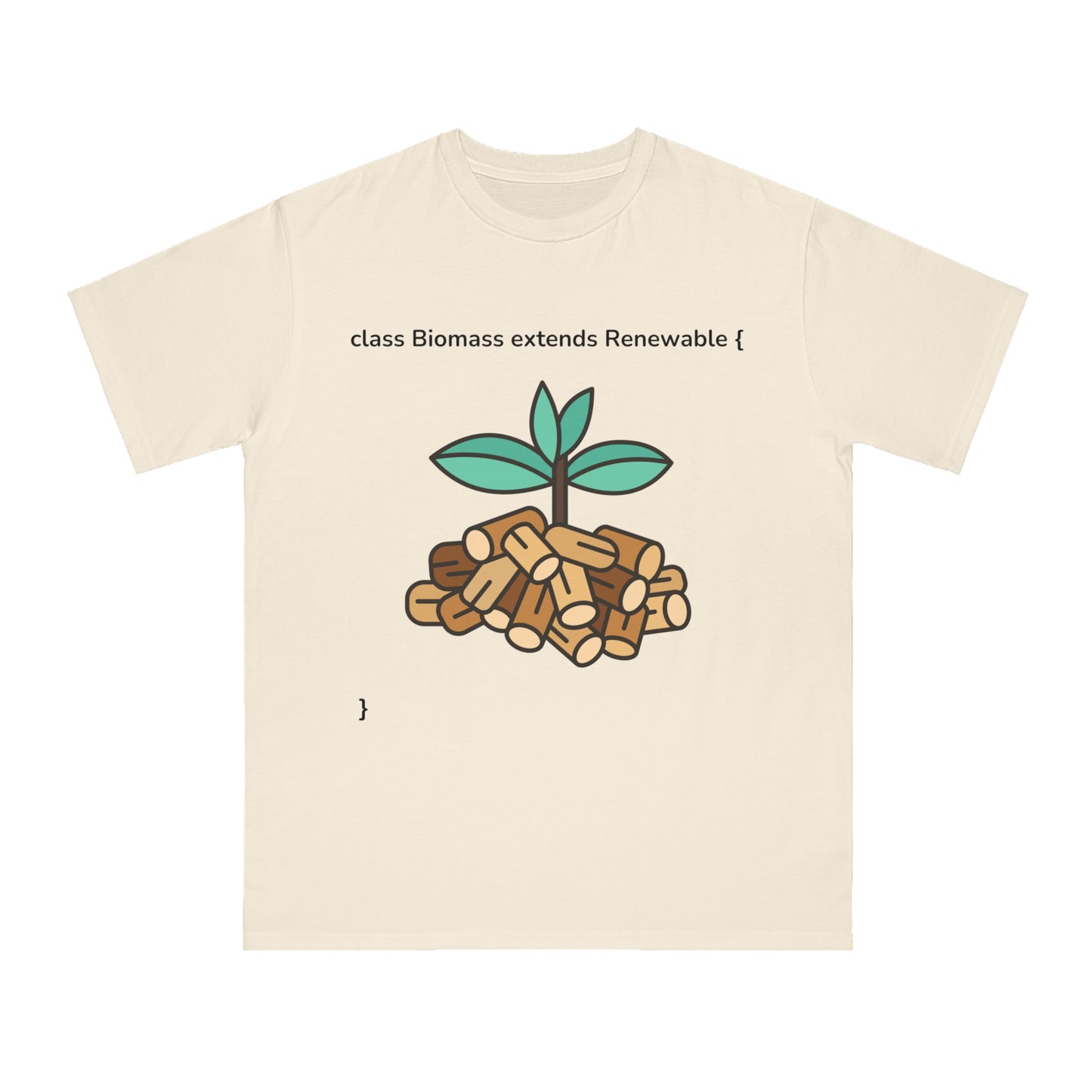 Biomass extends Renewable Tee | Green Code Energy Shirt | Usha Creations