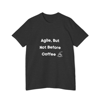 Agile, But Not Before Coffee | Funny Developer T-Shirt for Techies | Usha Creations