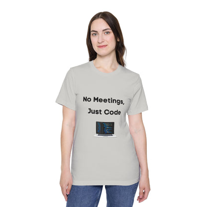 No Meetings, Just Code | Funny Developer T-Shirt | Usha Creations