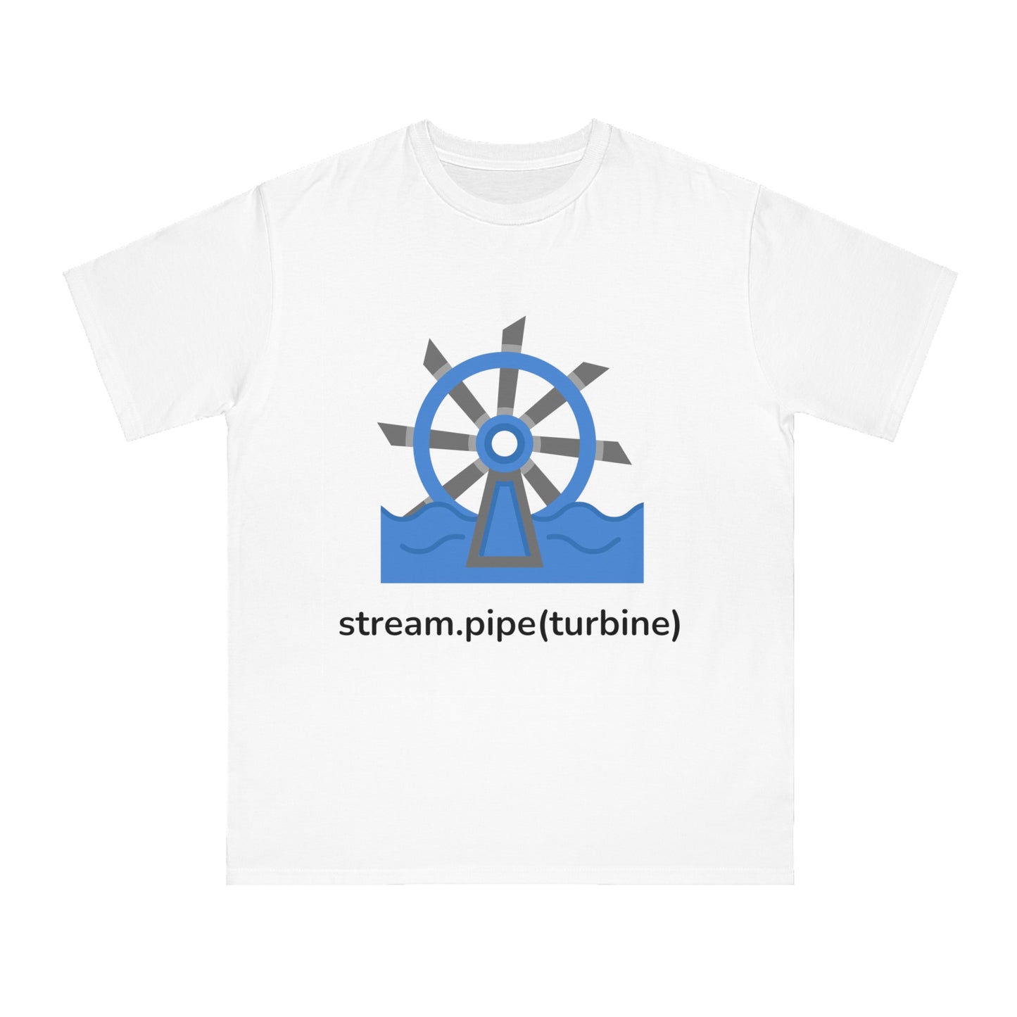 stream.pipe(turbine) Tee | Hydro Energy Coder Shirt | Usha Creations