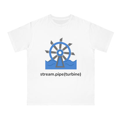 stream.pipe(turbine) Tee | Hydro Energy Coder Shirt | Usha Creations