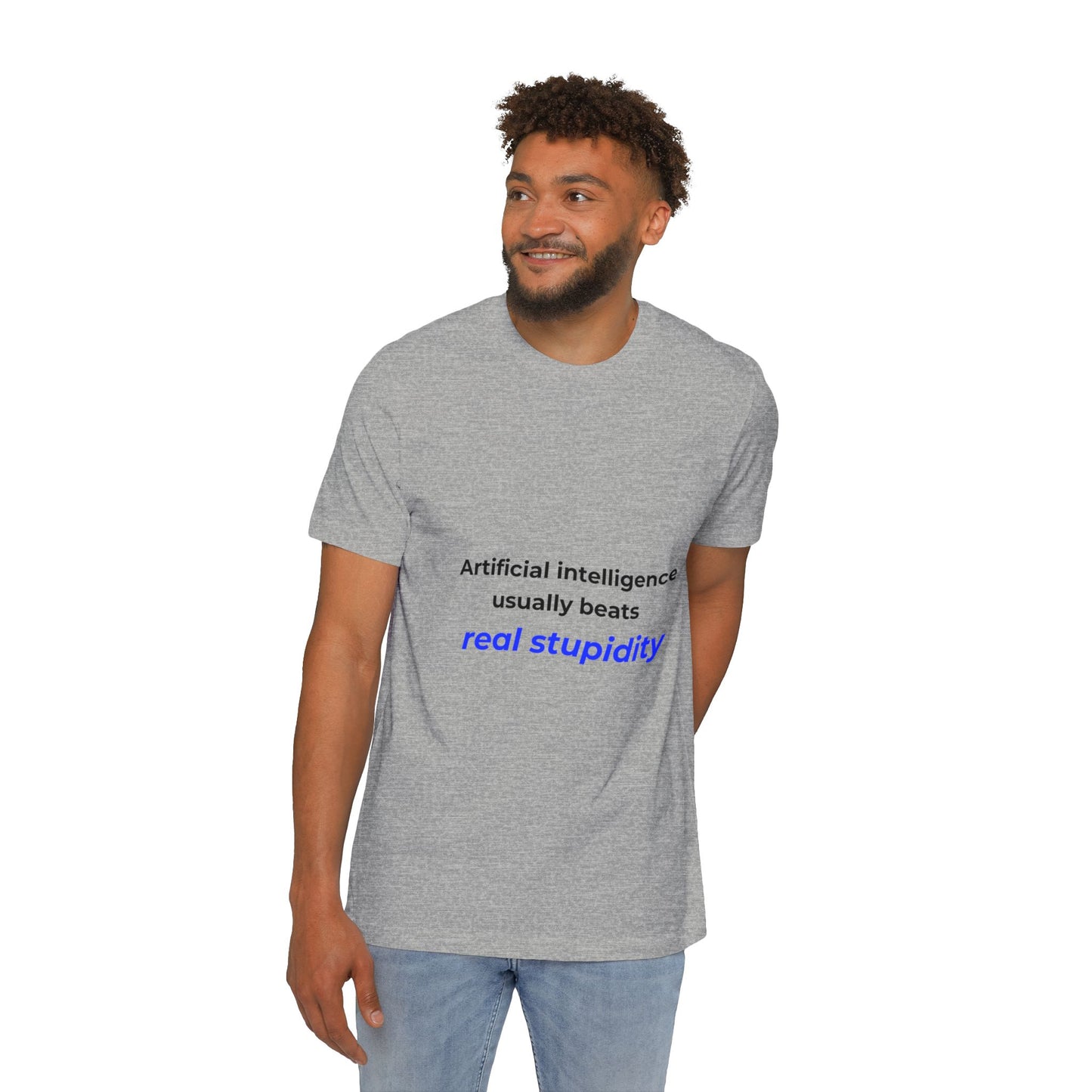 Artificial Intelligence Usually Beats Real Stupidity | Funny Tech T-Shirt for Developers | Usha Creations