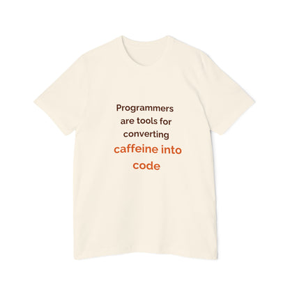 Programmers Are Tools for Converting Caffeine into Code | Funny Tech T-Shirt for Developers | Usha Creations