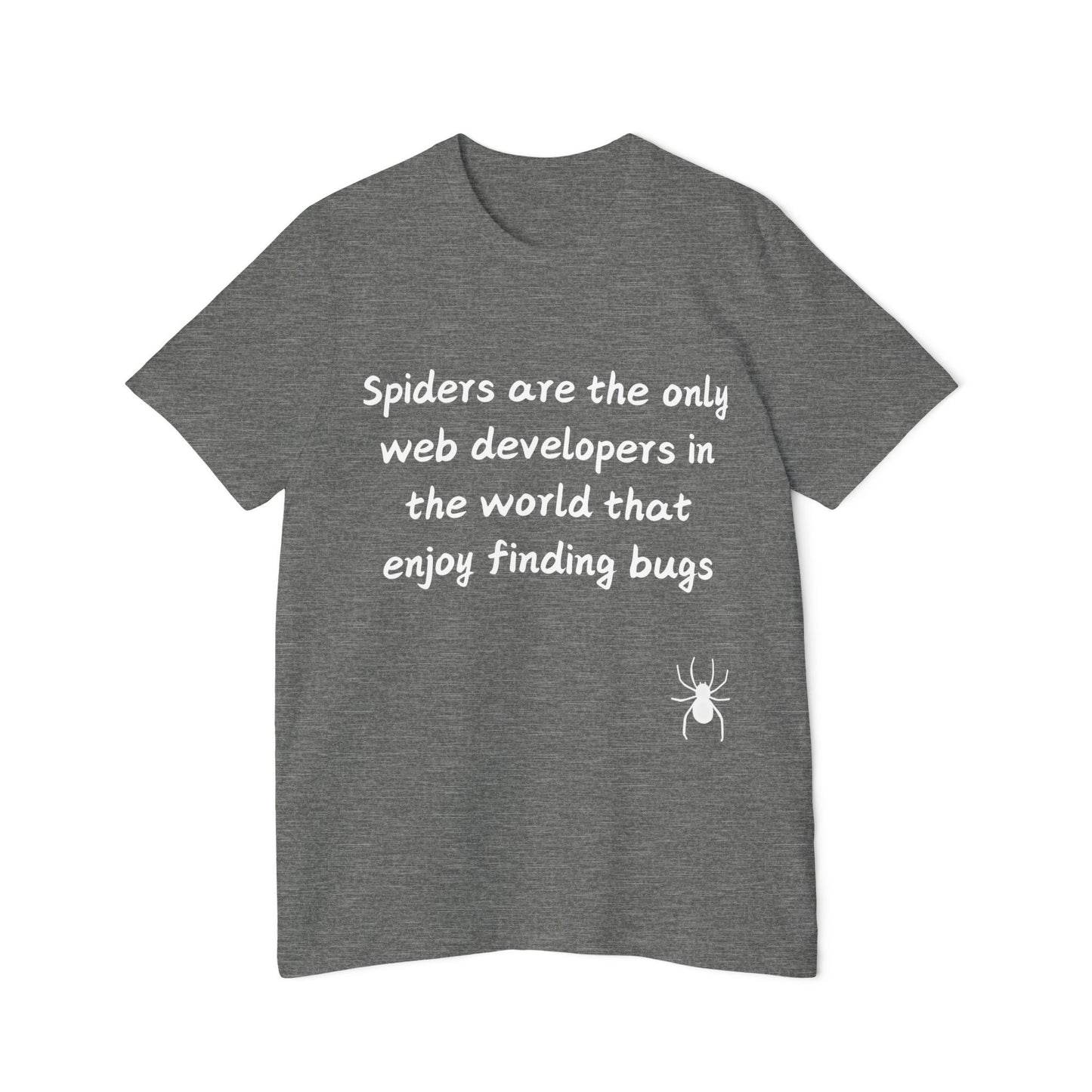 Spider Web Developer Bug Humor T Shirt | Coding Pun Meme Tees | Usha Creations