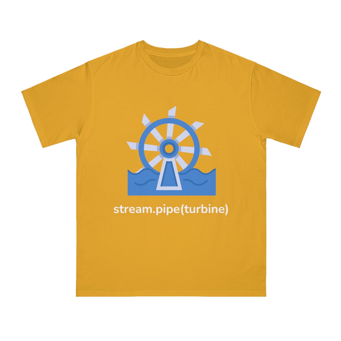 stream.pipe(turbine) Tee | Hydro Energy Coder Shirt | Usha Creations