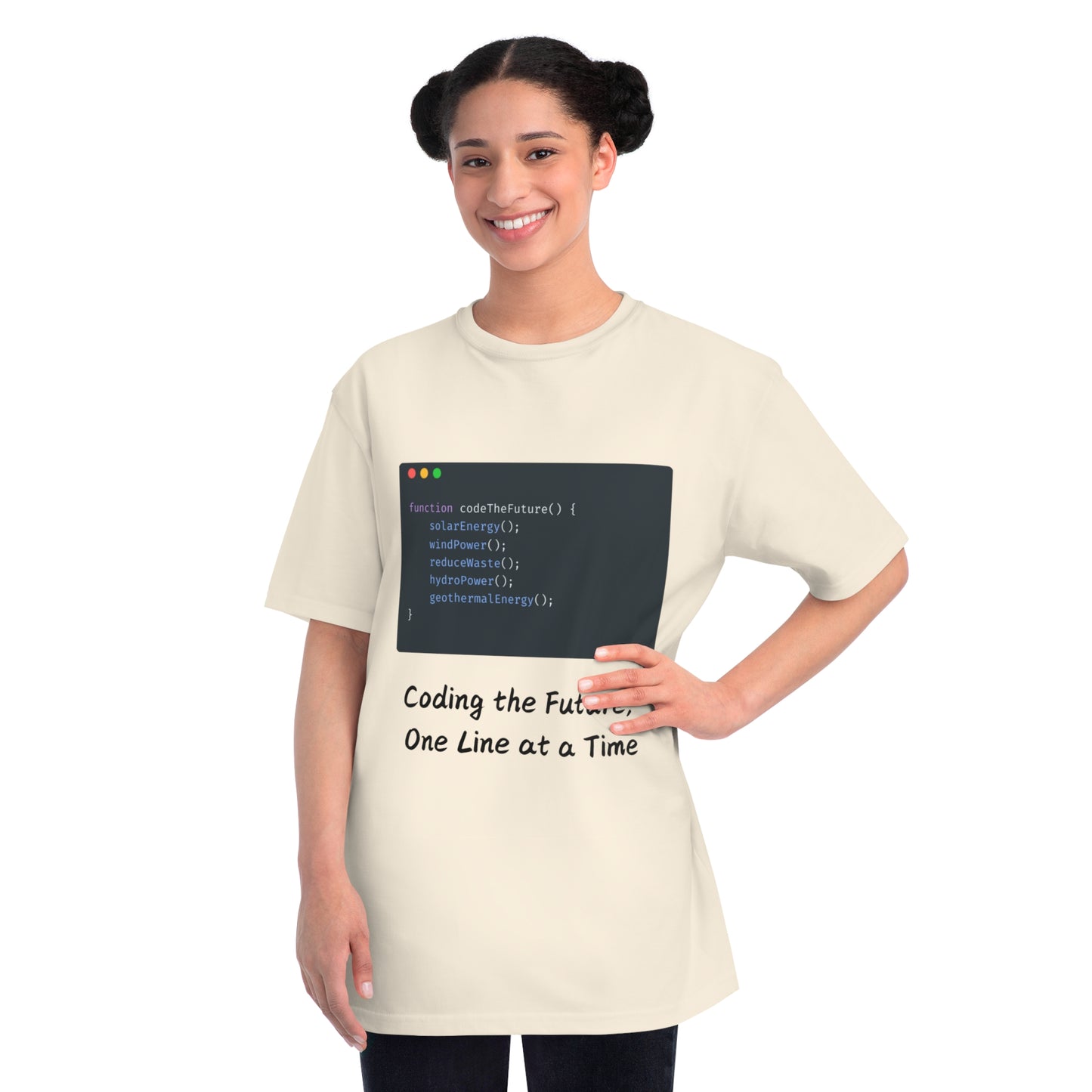 Code the Future Eco Dev Tee | Green Energy Coder Shirt | Usha Creations