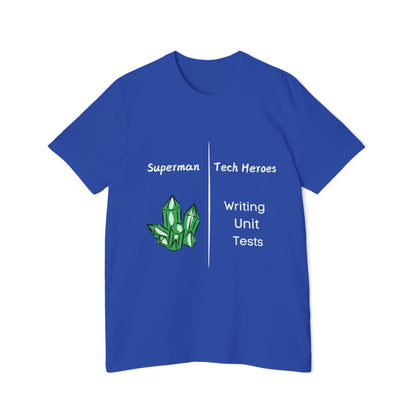 Superman vs Tech Heroes Unit Testing Humor T Shirt | Coding Meme Tees | Usha Creations