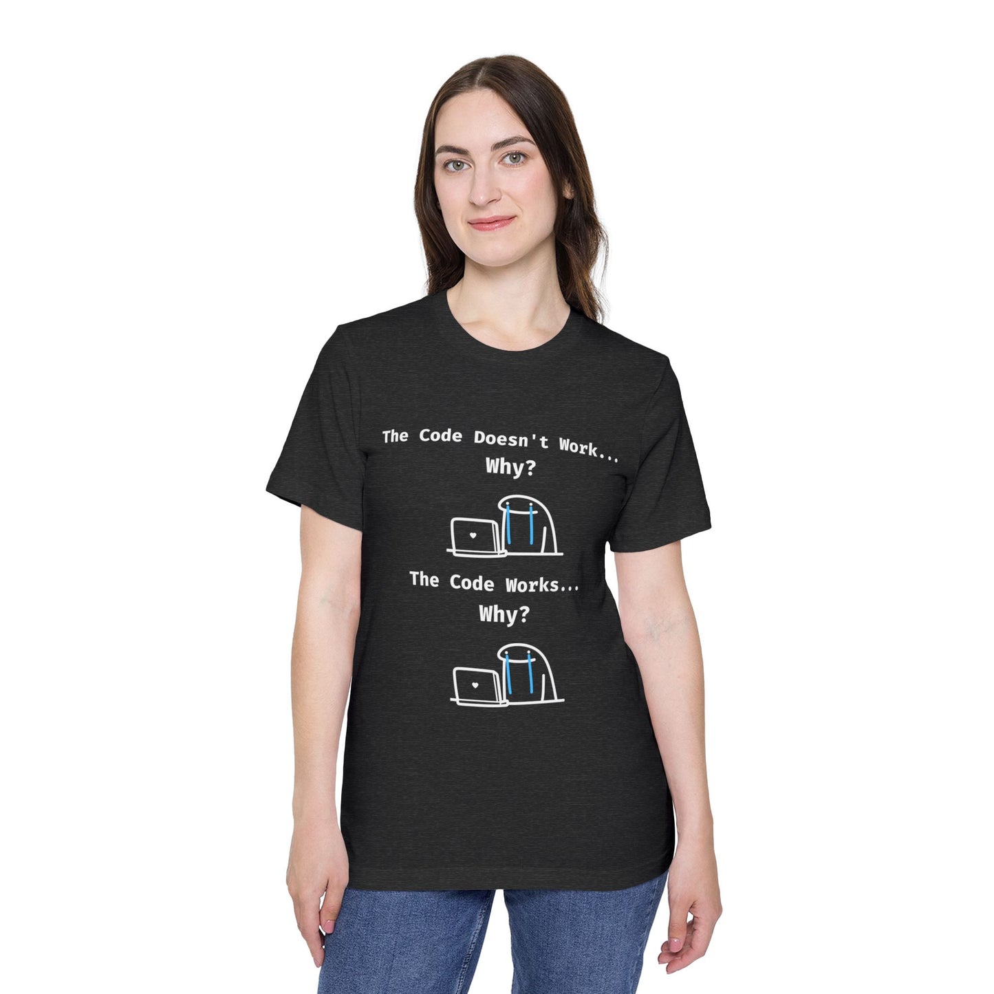 Developer Emotion Rollercoaster Debugging Humor T Shirt | Coding Life Meme Tees | Usha Creations