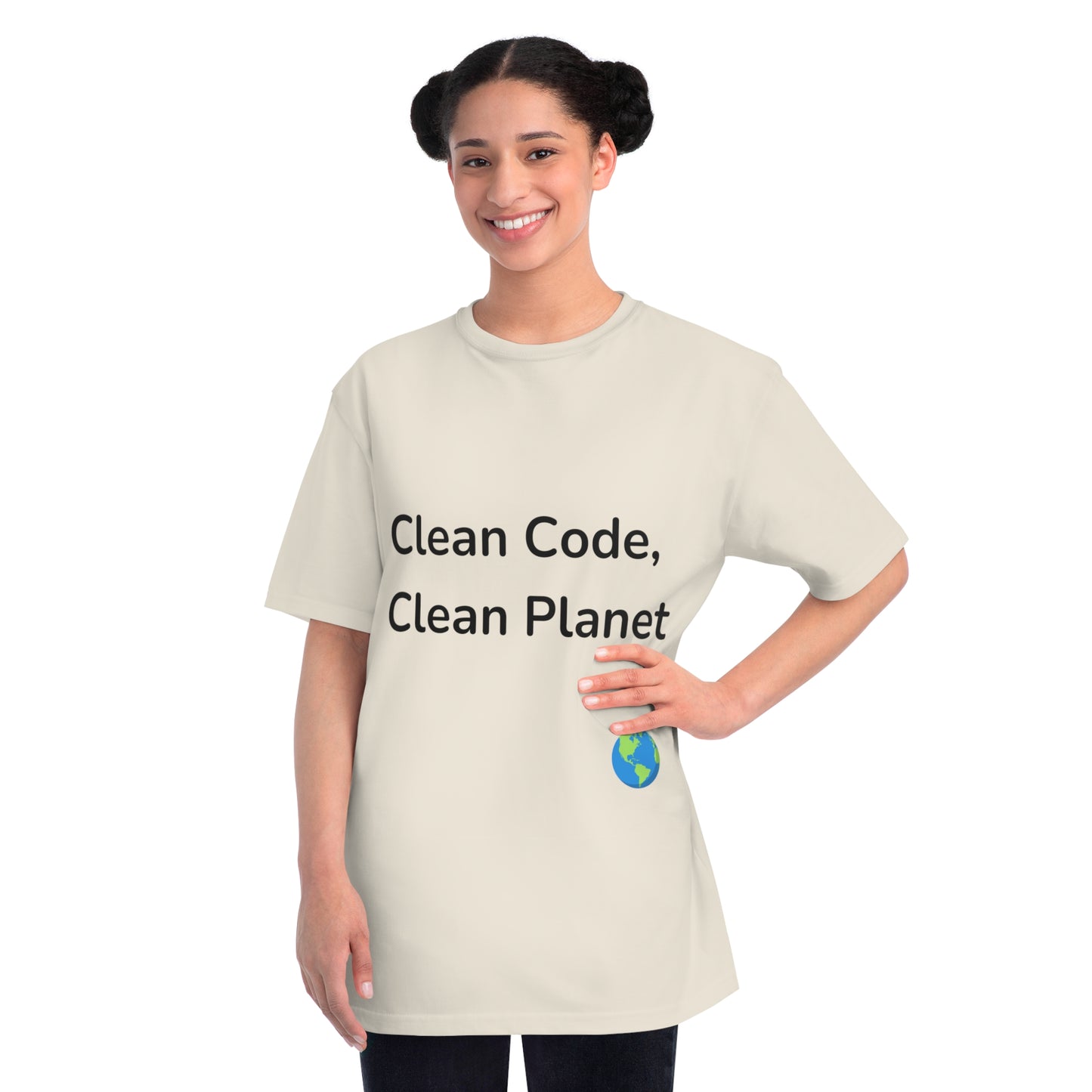 Clean Code, Clean Planet Eco Dev T-Shirt | Green Tech Tee | Usha Creations