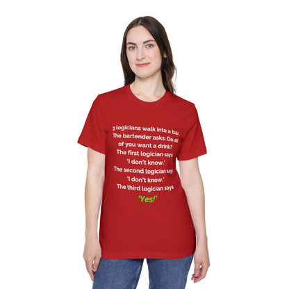 3 Logicians Walk into a Bar | Funny Logic Puzzle T-Shirt for Developers | Usha Creations