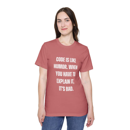 Code Is Like Humor. When You Have to Explain It, It’s Bad | Funny Developer T-Shirt | Programmer Humor Tee | Usha Creations