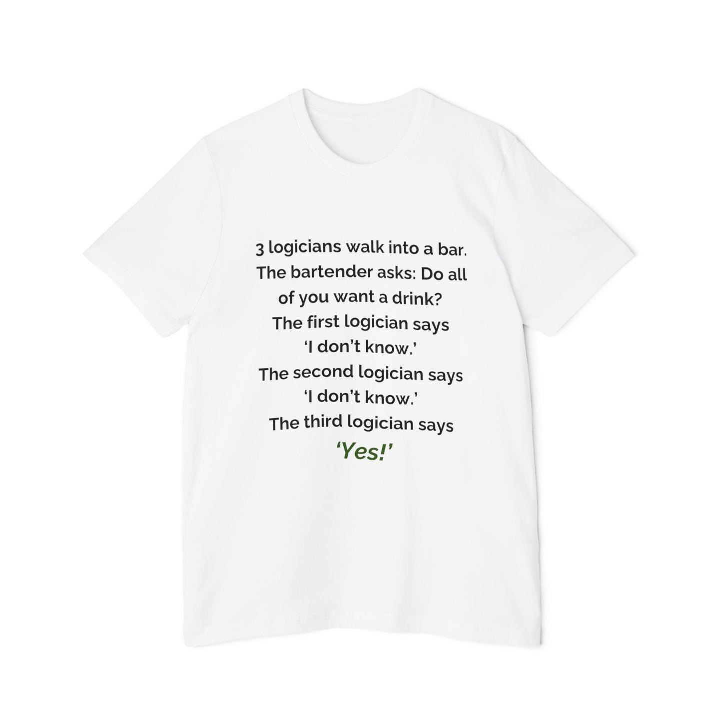 3 Logicians Walk into a Bar | Funny Logic Puzzle T-Shirt for Developers | Usha Creations