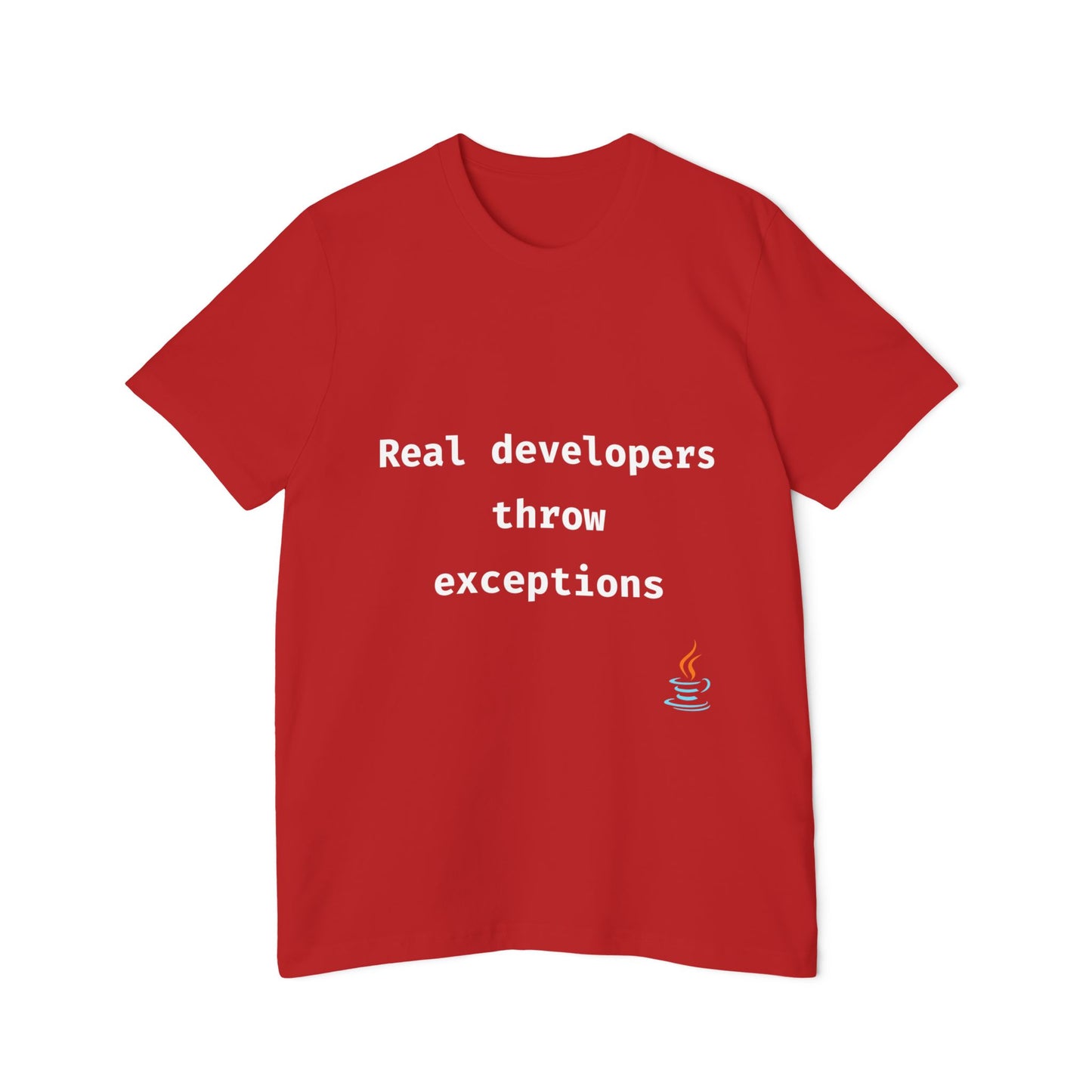 Real Developers Throw Exceptions | Java Developer T-Shirt | Funny Coding Shirt | Usha Creations