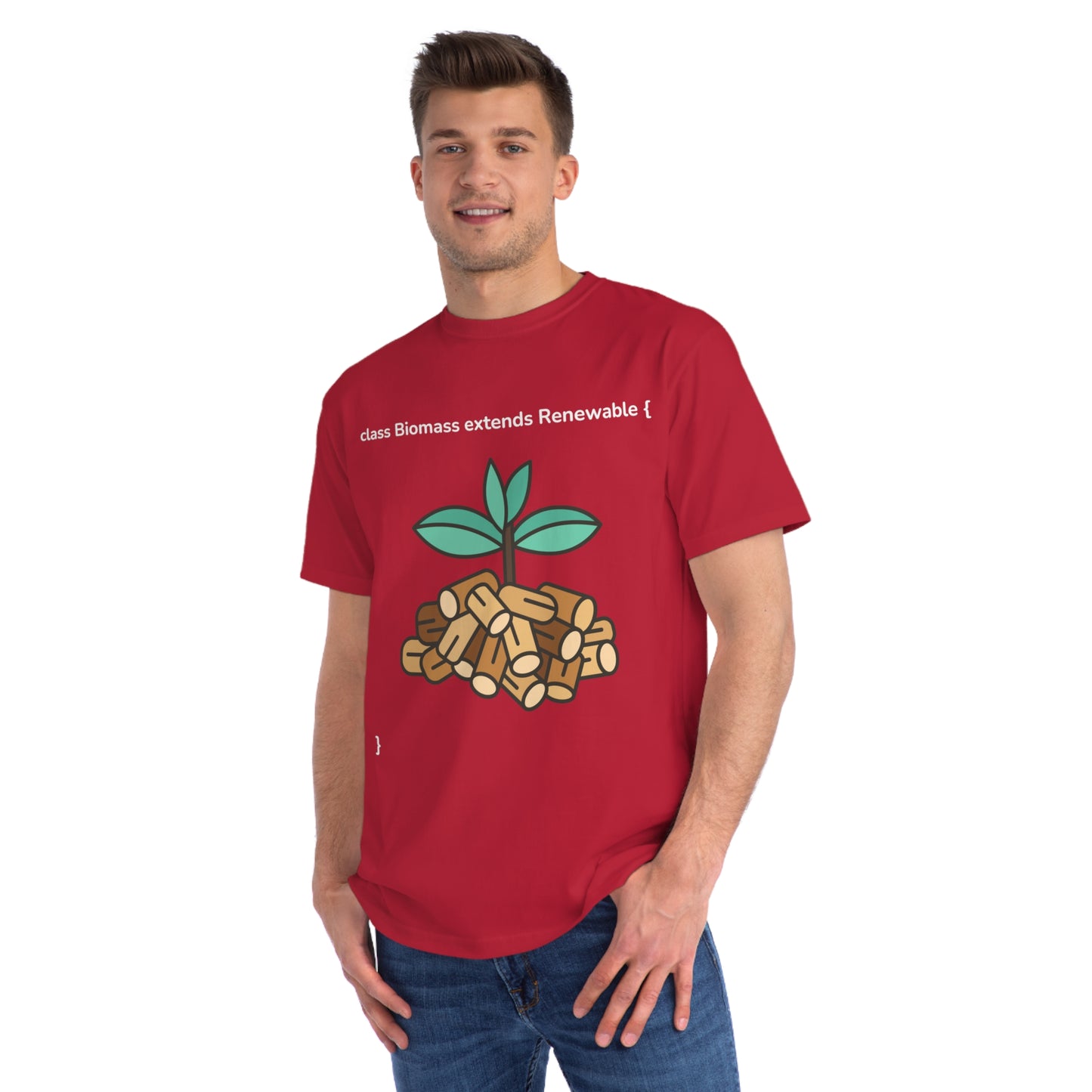 Biomass extends Renewable Tee | Green Code Energy Shirt | Usha Creations