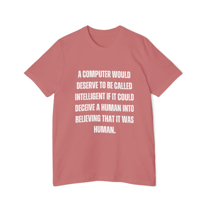 A Computer Would Deserve to Be Called Intelligent | AI Quote T-Shirt | Tech Enthusiast Tee | Usha Creations