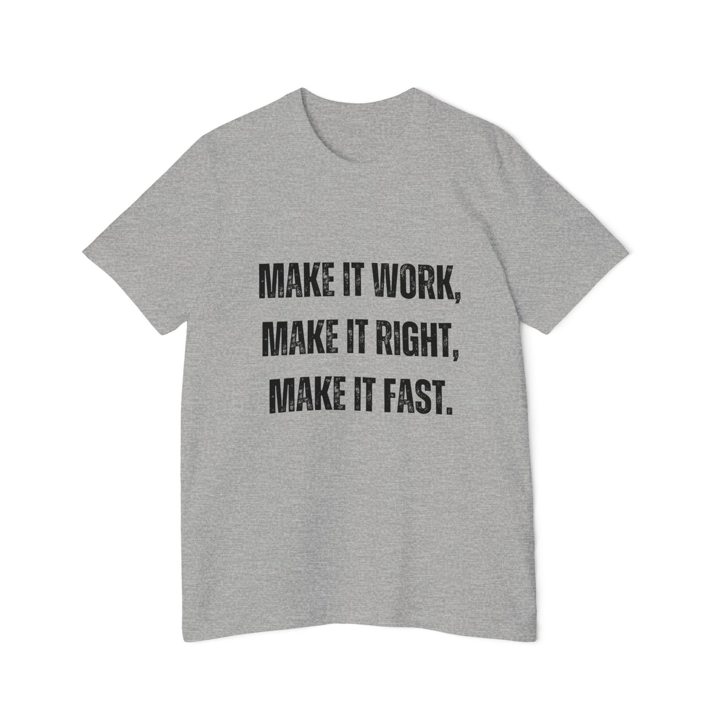 Make It Work, Make It Right, Make It Fast | Inspirational Developer T-Shirt | Programmer Quote Tee | Usha Creations