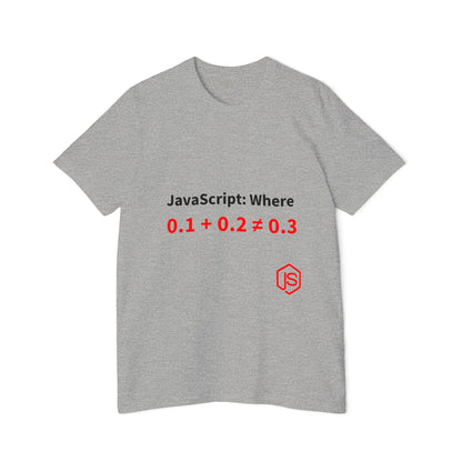 JavaScript: Where 0.1 + 0.2 ≠ 0.3 | Funny Coding T-Shirt for Developers | Usha Creations