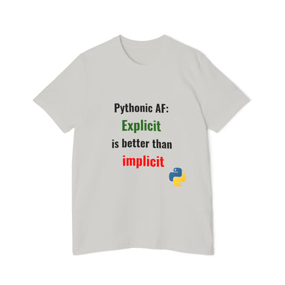 Pythonic AF: Explicit Is Better Than Implicit | Funny Python Developer T-Shirt | Usha Creations