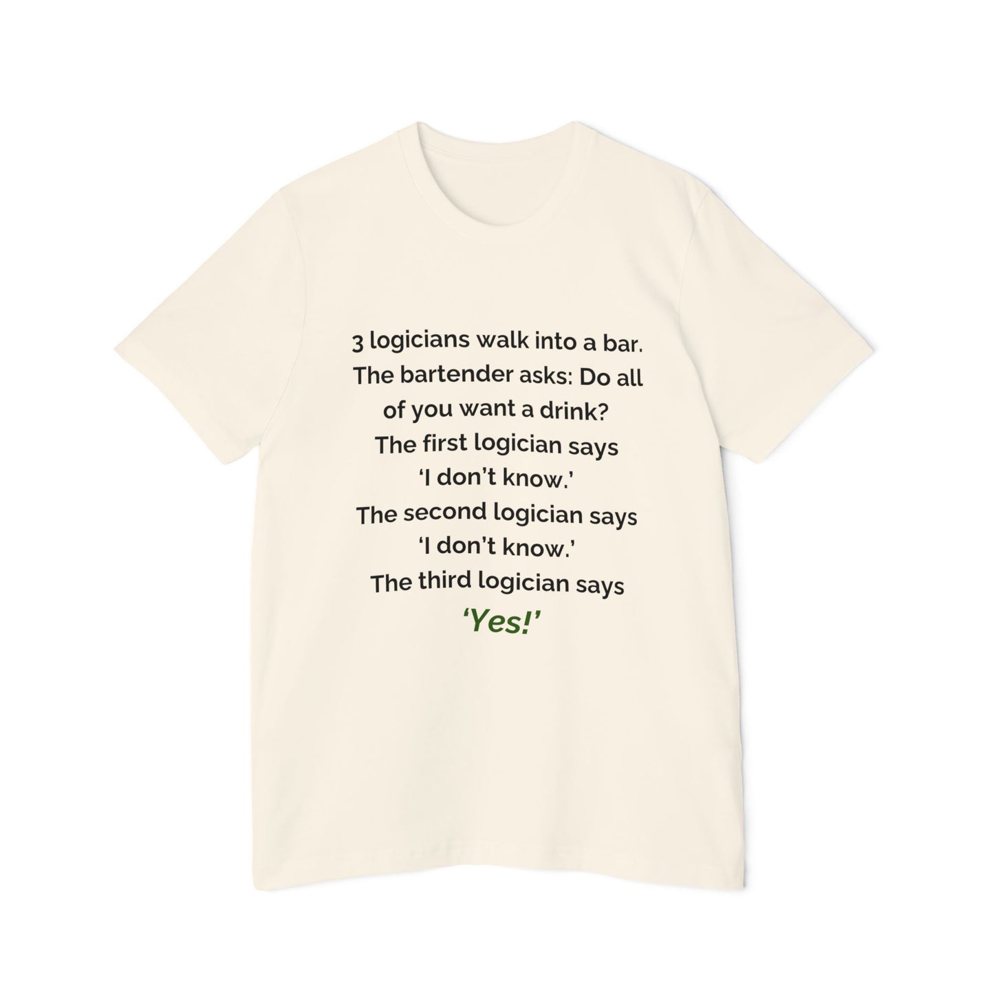 3 Logicians Walk into a Bar | Funny Logic Puzzle T-Shirt for Developers | Usha Creations