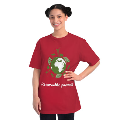 Renewable.power() Green Tech Tee | Eco Energy Coder Shirt | Usha Creations