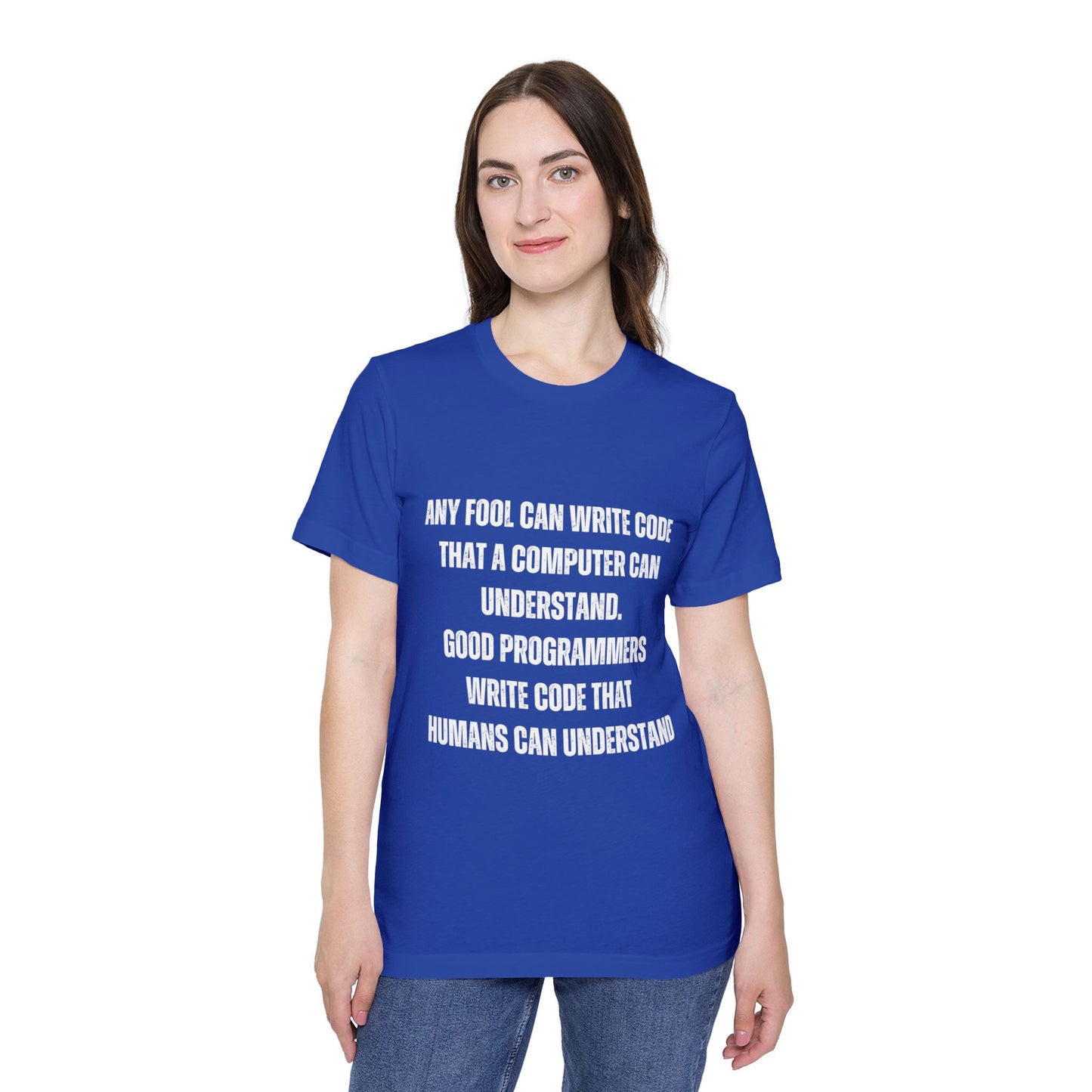 Any Fool Can Write Code That a Computer Can Understand | Inspirational Programmer T-Shirt | Coding Quote Tee | Usha Creations