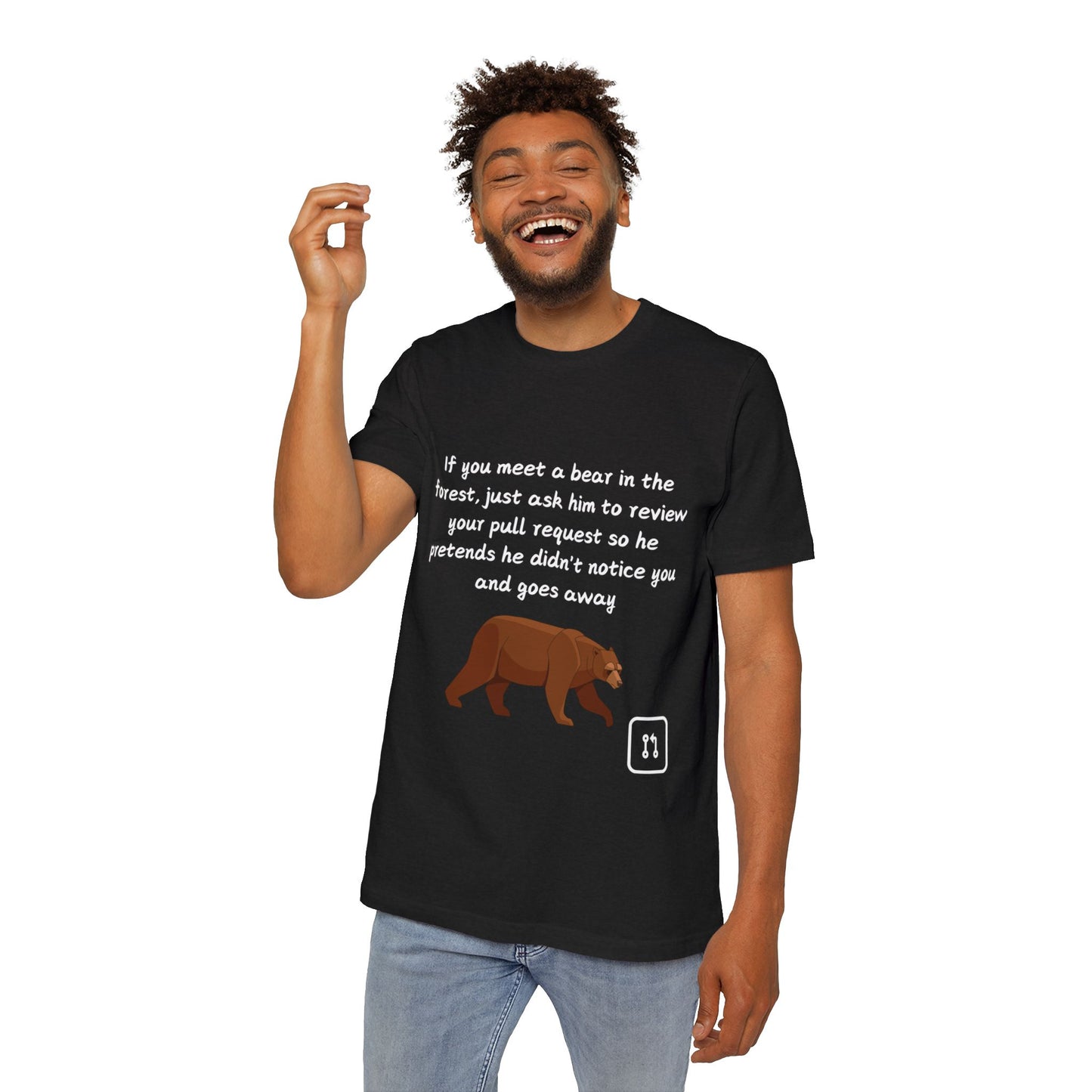 Bear Pull Request Review Developer Humor T Shirt | Coding Wildlife Meme Tees | Usha Creations