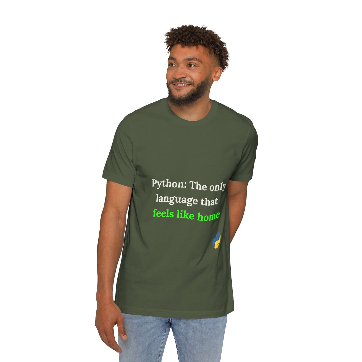 Python: The Only Language That Feels Like Home | Funny Python Developer T-Shirt | Usha Creations