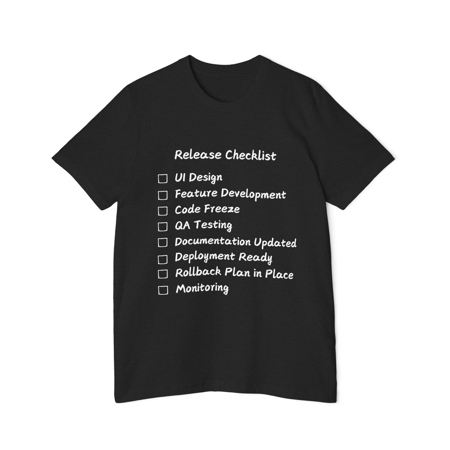 Software Release Checklist Dev Humor T Shirt | SDLC Meme Tees | Usha Creations