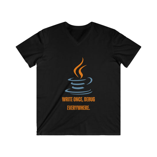 Men's Fitted V-Neck Short Sleeve Java DeveloperTee