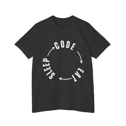 Code Eat Sleep Repeat T-Shirt - Circular Loop Design for Programmers