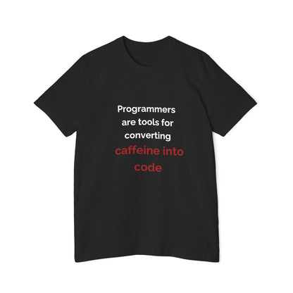 Programmers Are Tools for Converting Caffeine into Code | Funny Tech T-Shirt for Developers | Usha Creations