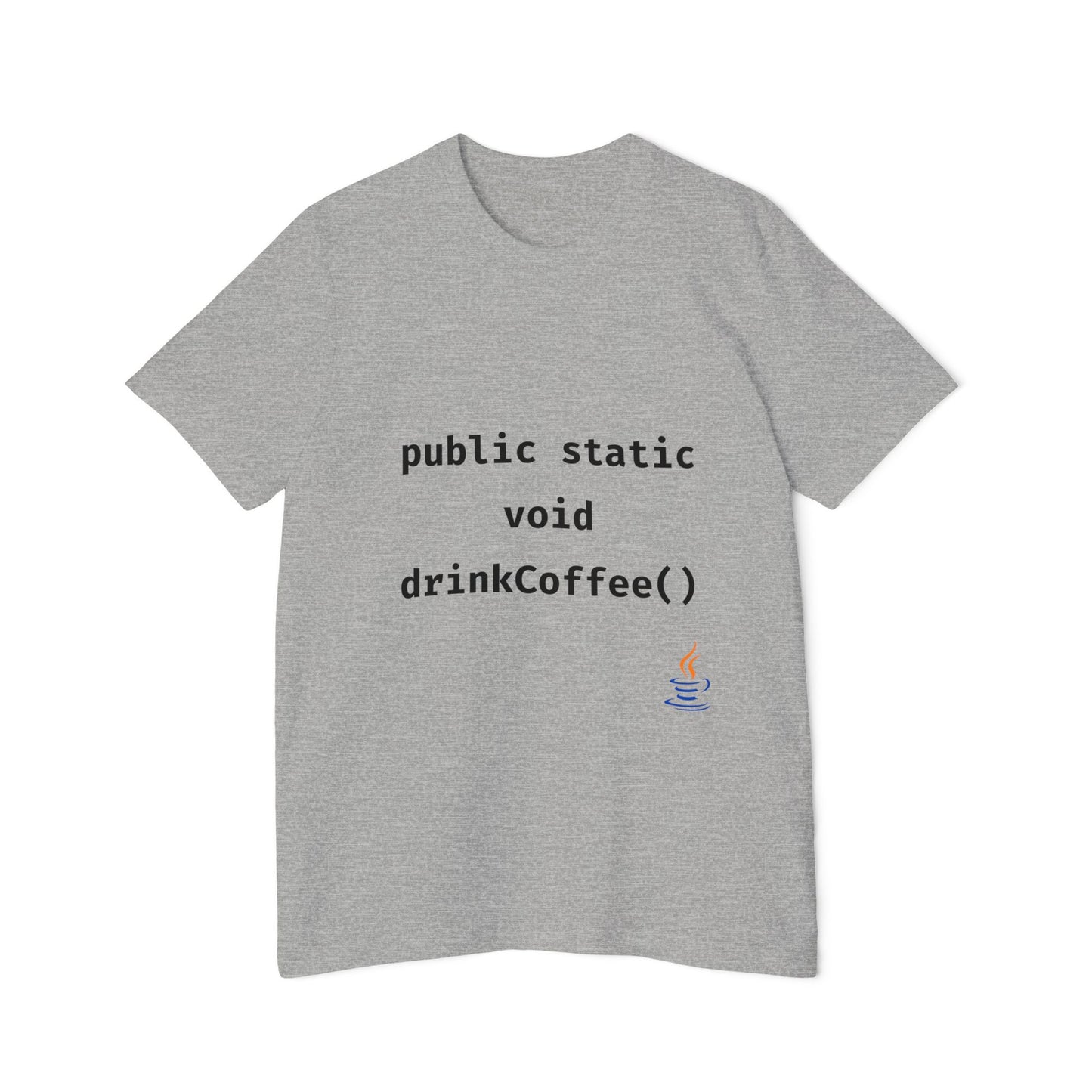 public static void drinkCoffee(); | Java Developer T-Shirt | Funny Coffee & Code Shirt | Usha Creations