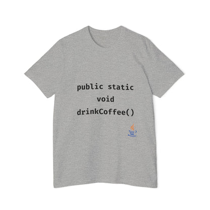 public static void drinkCoffee(); | Java Developer T-Shirt | Funny Coffee & Code Shirt | Usha Creations