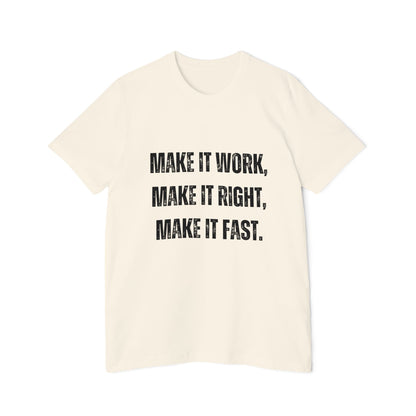 Make It Work, Make It Right, Make It Fast | Inspirational Developer T-Shirt | Programmer Quote Tee | Usha Creations