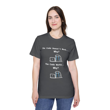 Developer Emotion Rollercoaster Debugging Humor T Shirt | Coding Life Meme Tees | Usha Creations