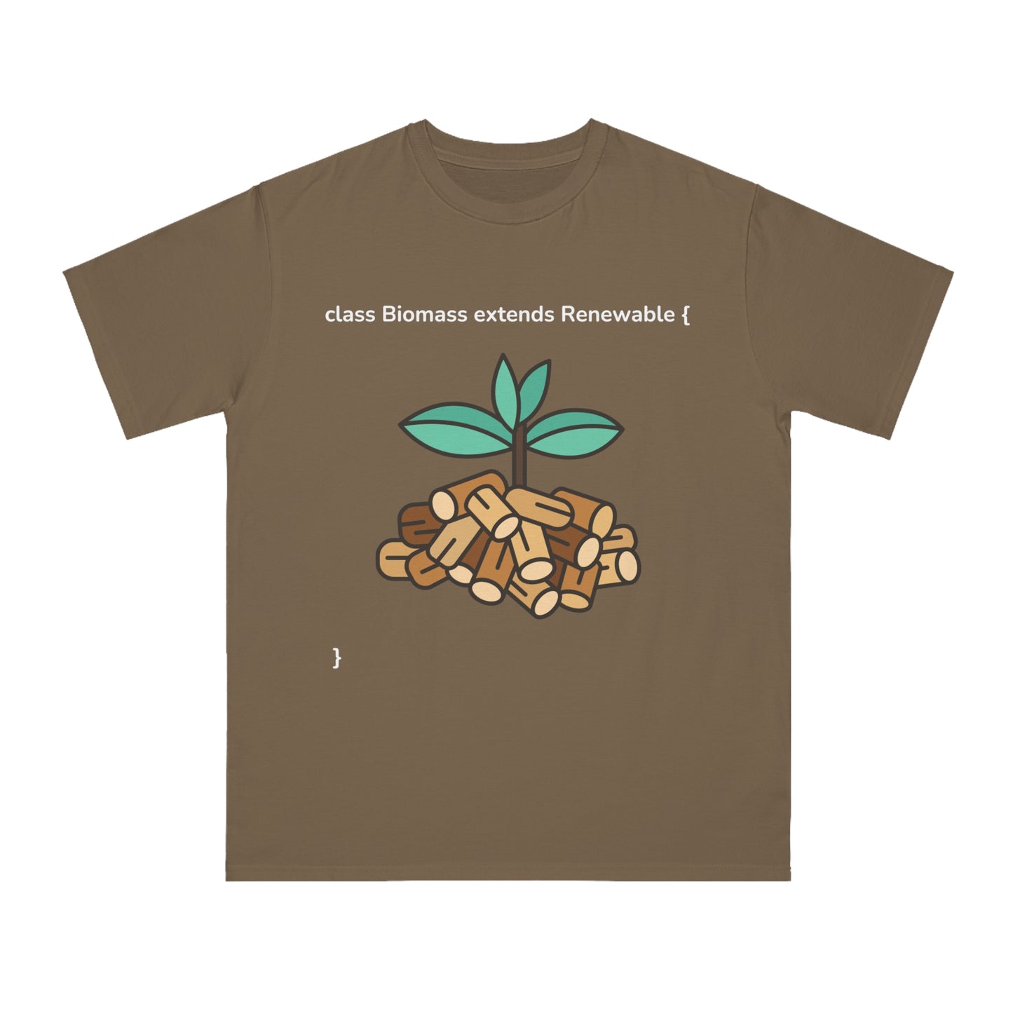 Biomass extends Renewable Tee | Green Code Energy Shirt | Usha Creations