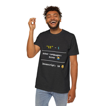 JavaScript Subtraction Quirk Coding Humor T Shirt | Web Dev Meme Tees | Usha Creations